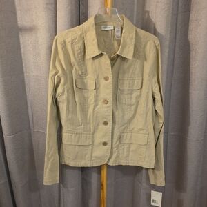 Villager Beige Button-Up Blazer